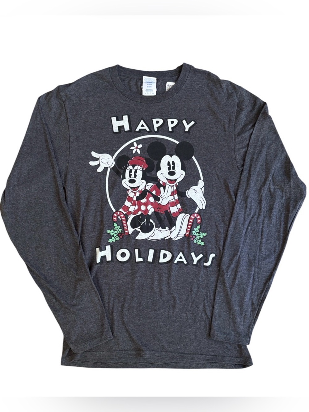 Disney Mickey and Minnie Happy Holidays Long Sleeved Tee NWT